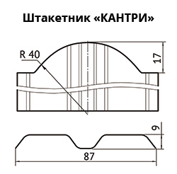 Штакетник «Кантри» (87 мм) 