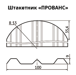 Штакетник «Прованс» (100 мм)
